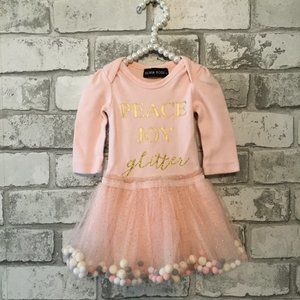 Olivia Rose PEACE JOY GLITTER Dress 3-6 Months